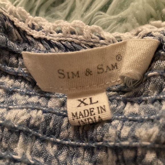 Crop blue shirt tank top - Picture 4 of 5